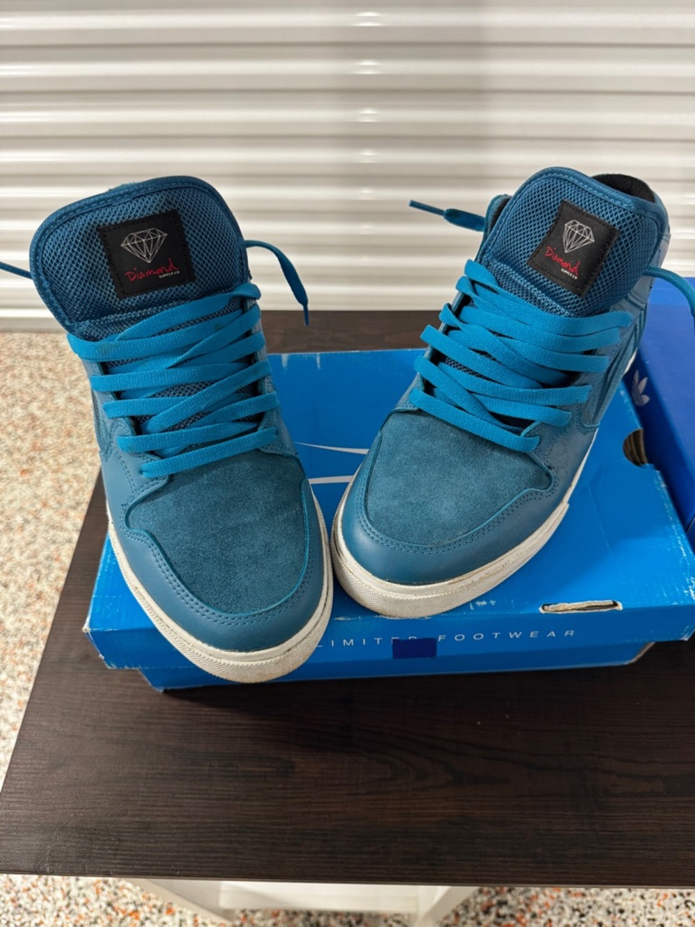 Diamond Supply Co. Teal Blue High-Top Sneakers for Men
